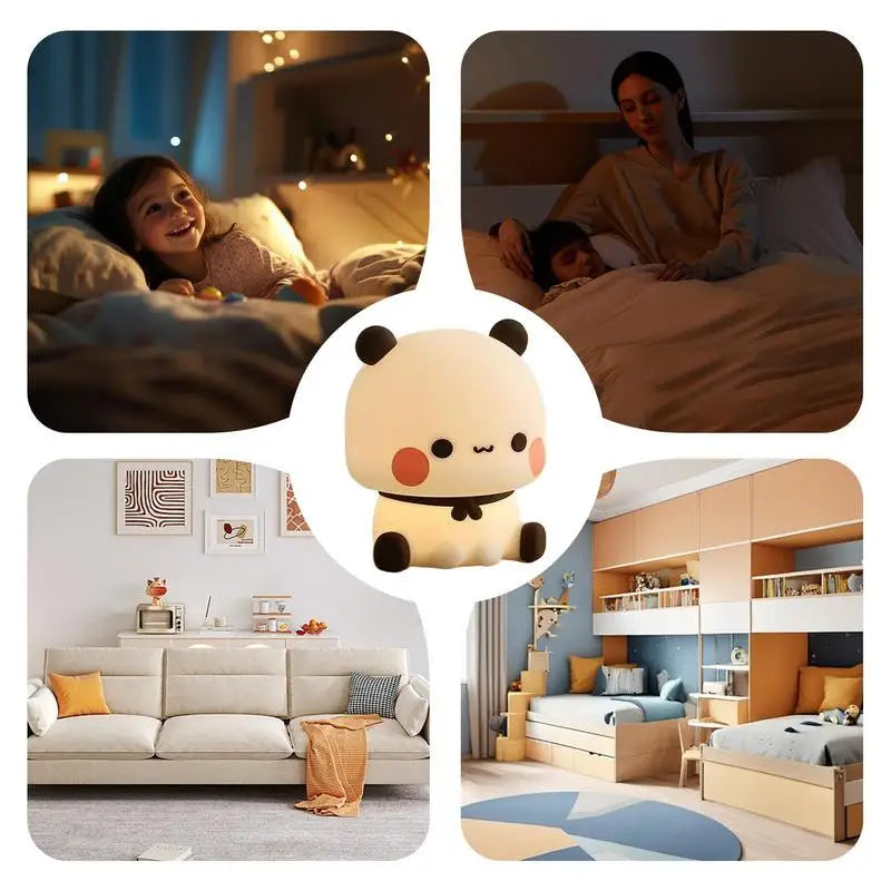 Mignon Panda veilleuse mignon dessin animé veilleuse Squishy Animal tactile lampe de nuit Animal chambre décorative salon poupées cadeau