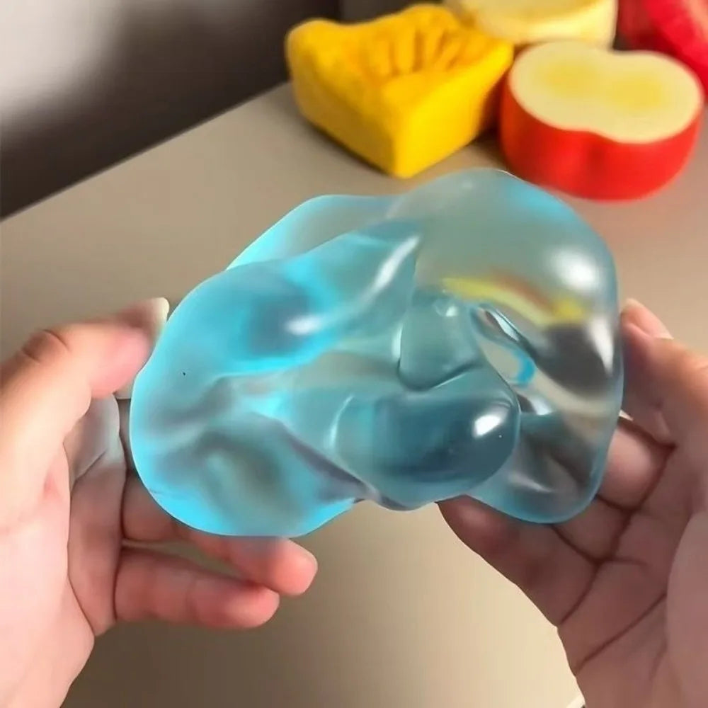 Jouets spongieux transparents bleus, matériau souple à résilience lente, Anti-Stress, Fidgets sensoriels, soulagement du Stress, simulation sensorielle