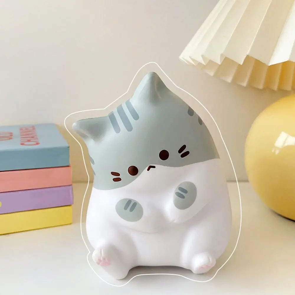 Jouet spongieux en PU à montée lente, boule anti-stress, dessin animé, ornements de table, sous forme de chat