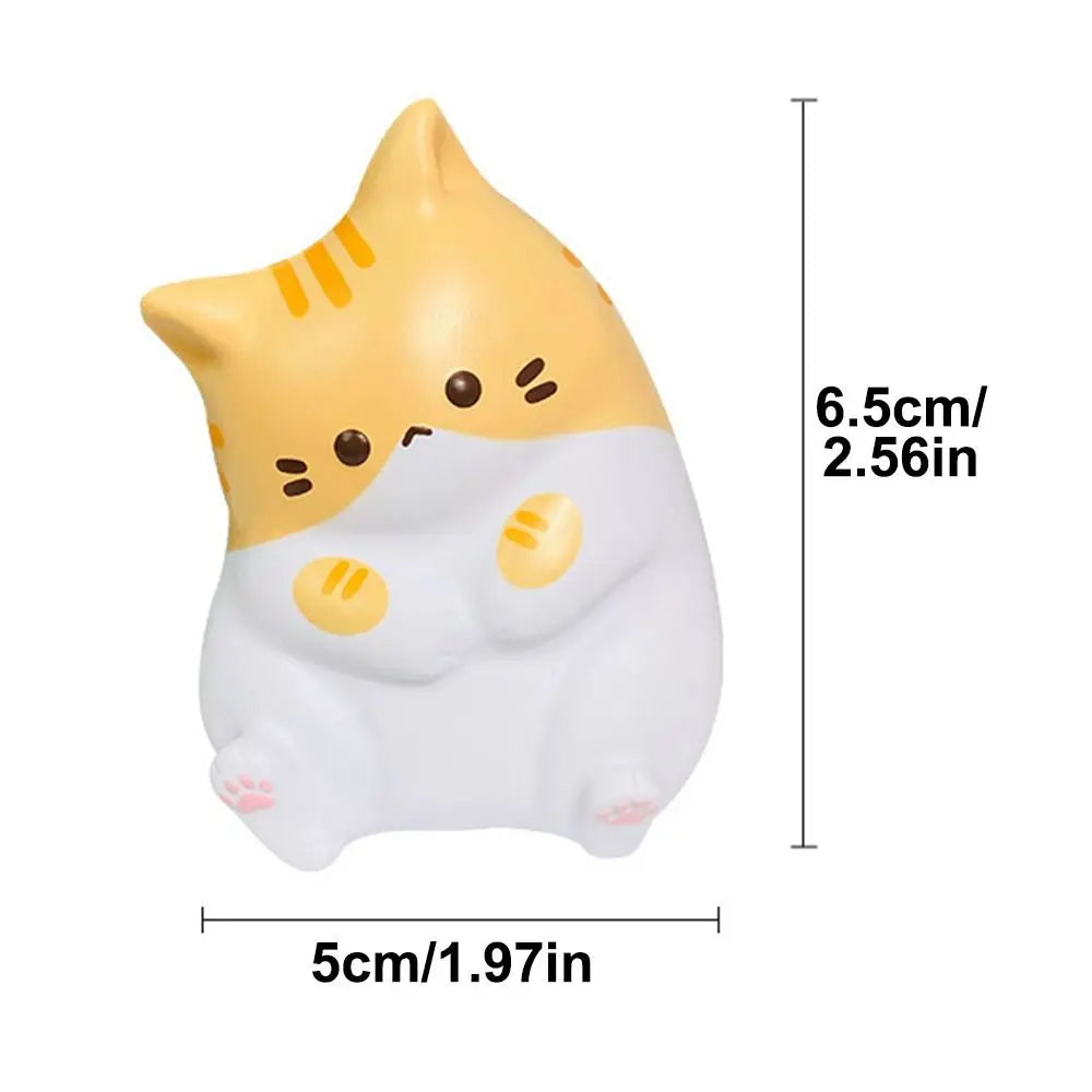 Jouet spongieux en PU à montée lente, boule anti-stress, dessin animé, ornements de table, sous forme de chat