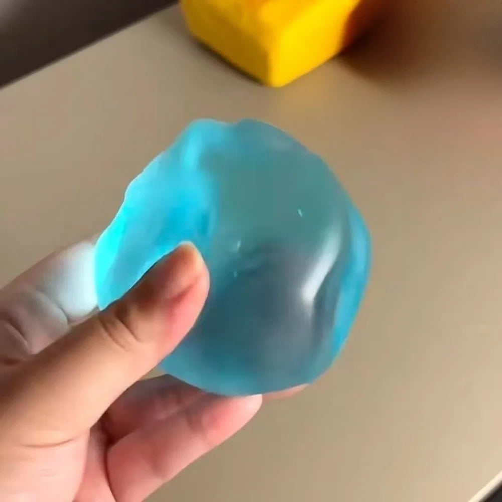 Jouets spongieux transparents bleus, matériau souple à résilience lente, Anti-Stress, Fidgets sensoriels, soulagement du Stress, simulation sensorielle